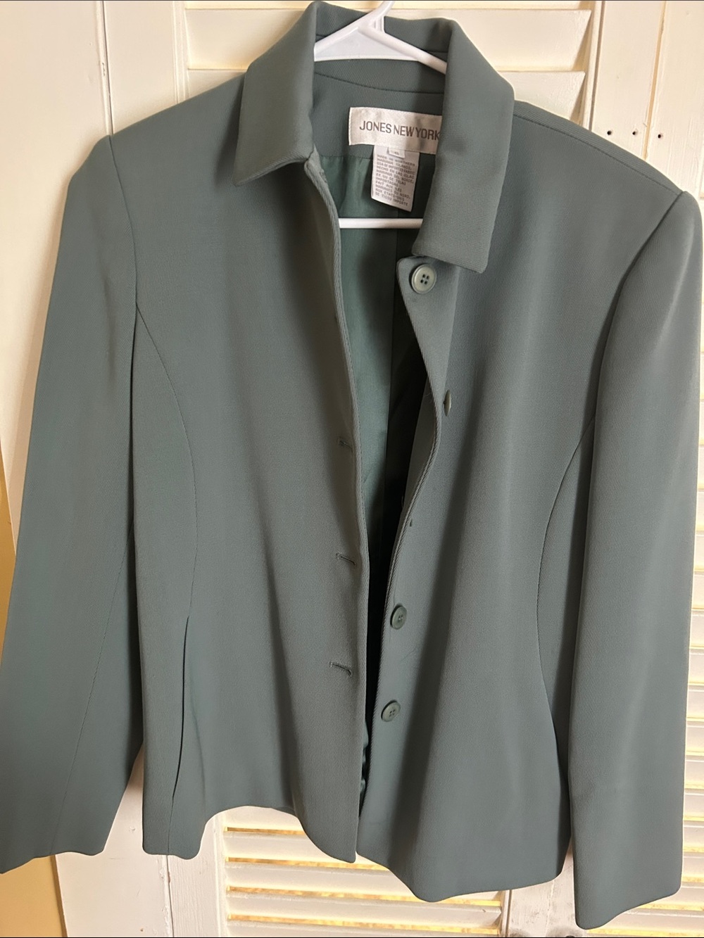 Jones New York Women's Soft Sage Button-Front Blazer